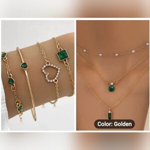 Multilayer necklace bracelet Set 4 Gift Box